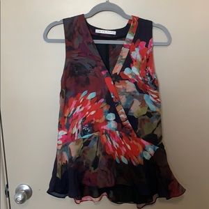 Trina Turk Floral Peplum Blouse